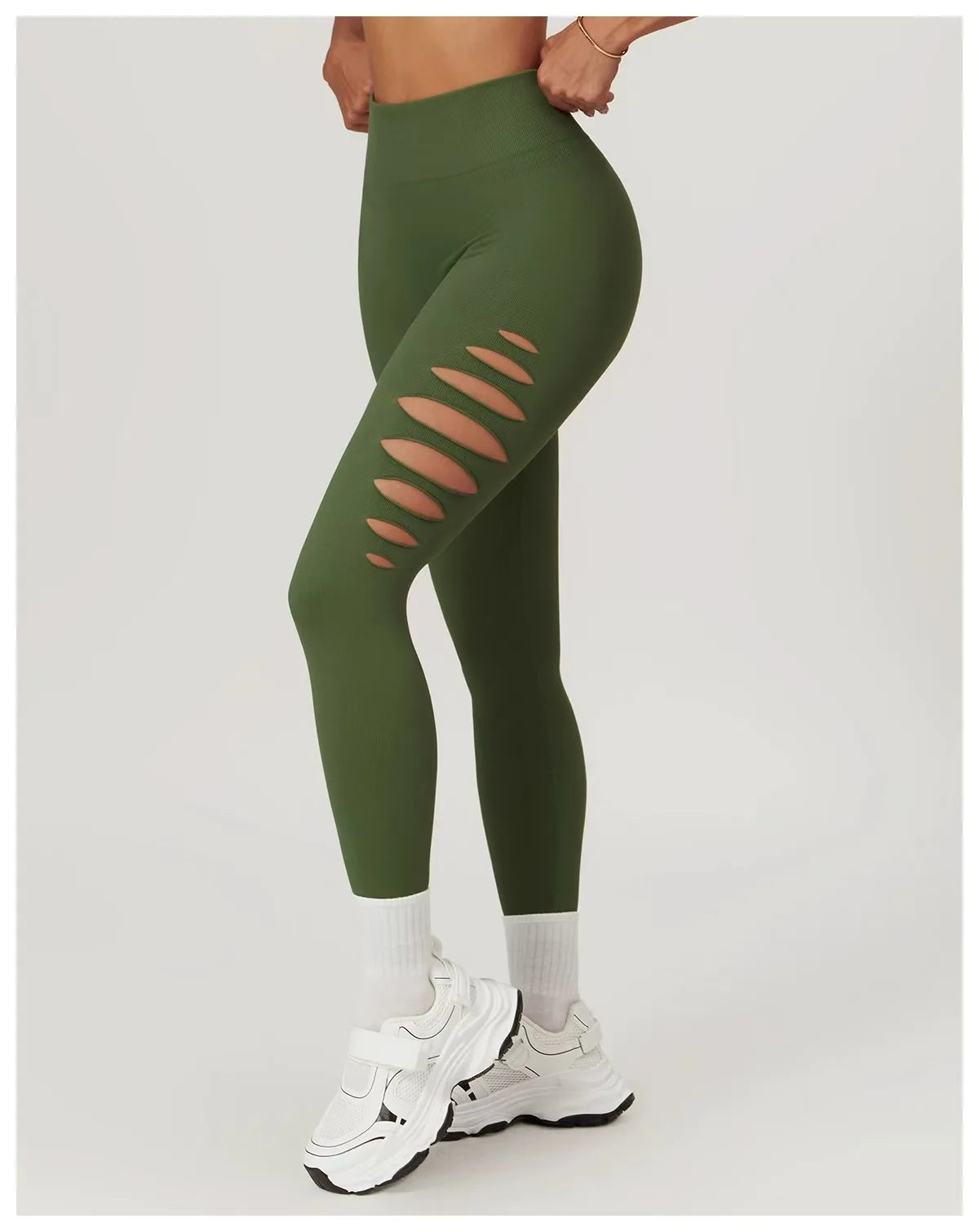 European And American Hollow Seamless Skinny Yoga Pants Peach Hip High Waist Fitness Pants
