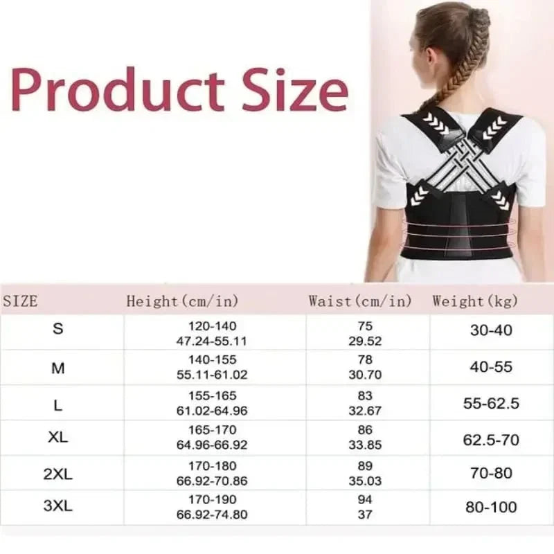 Back Posture Belt Adjustable Unisex Home Gym