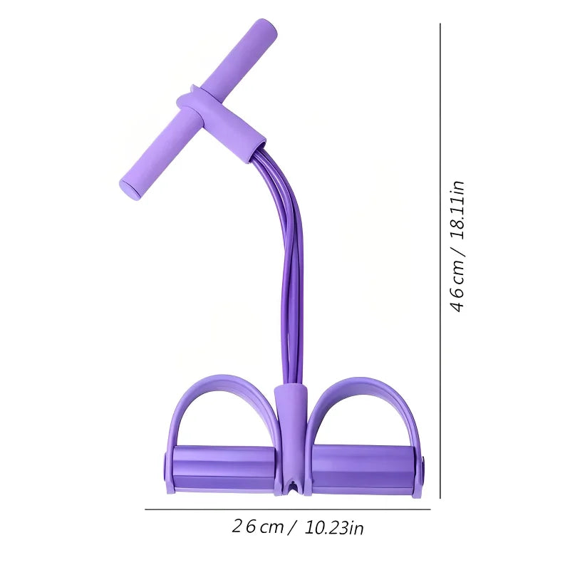 4-Tube Pedal Resistance Band with Handles – Home Gym Strength Training Rope