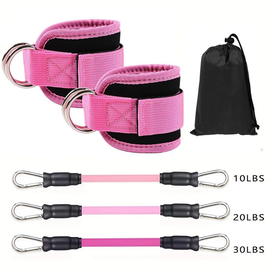 Ankle Resistance Training Set | Elastic Bands for Glute & Leg Workout | Home Fitness Equipment